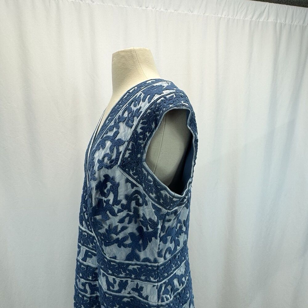 Tadashi Shoji Embroidery Lace Overlay Dress 16 Sheer Elegant Romantic Luxury - Picture 13 of 15